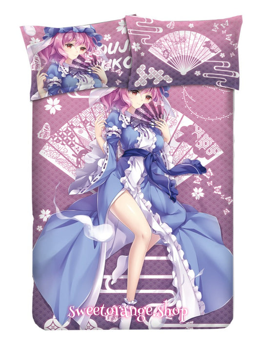 Touhou Yuyuko Saigyouji 4pcs Anime Bedding Set