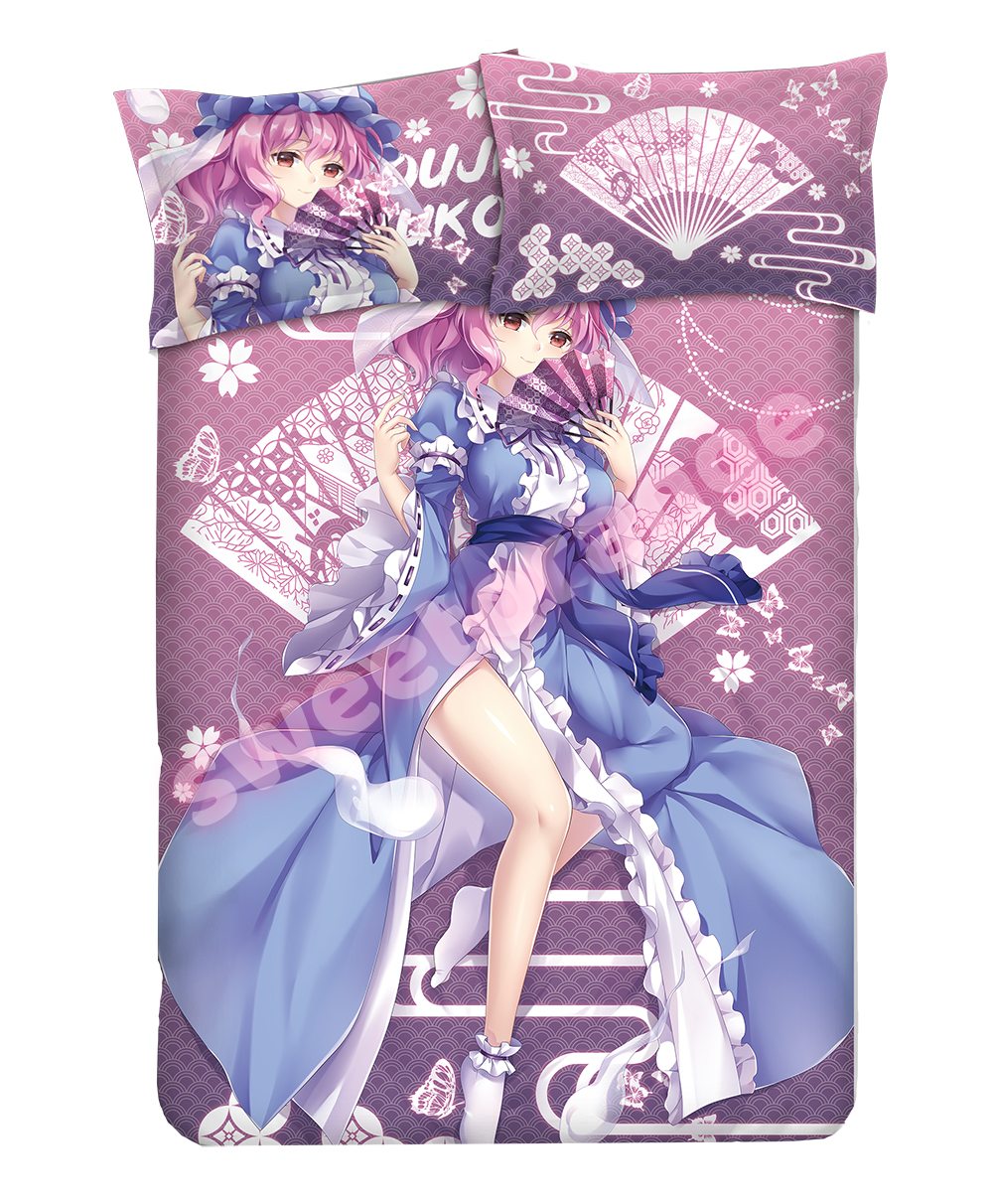 Touhou Yuyuko Saigyouji - 4pcs Anime Bedding Set