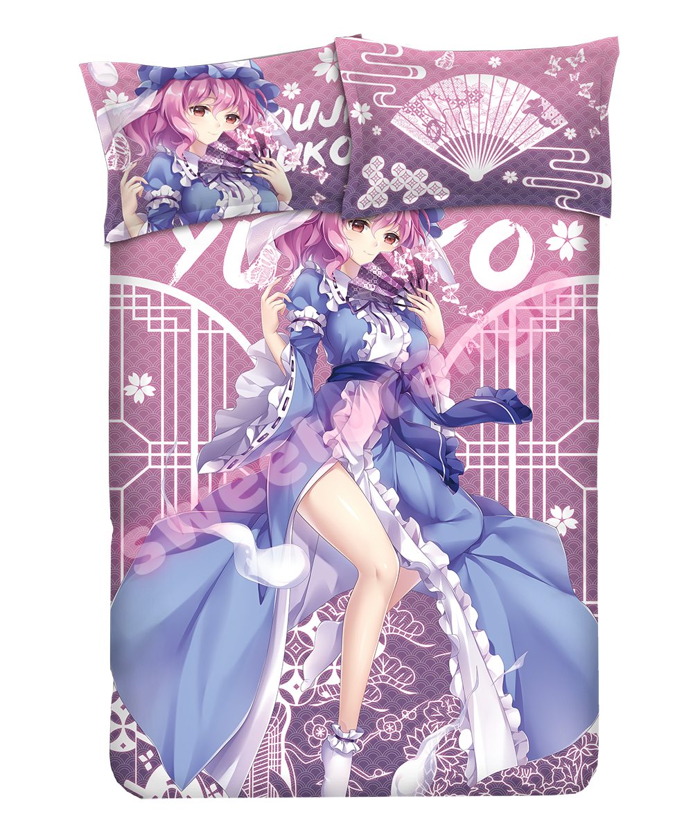 Touhou Yuyuko Saigyouji - 4pcs Anime Bedding Set