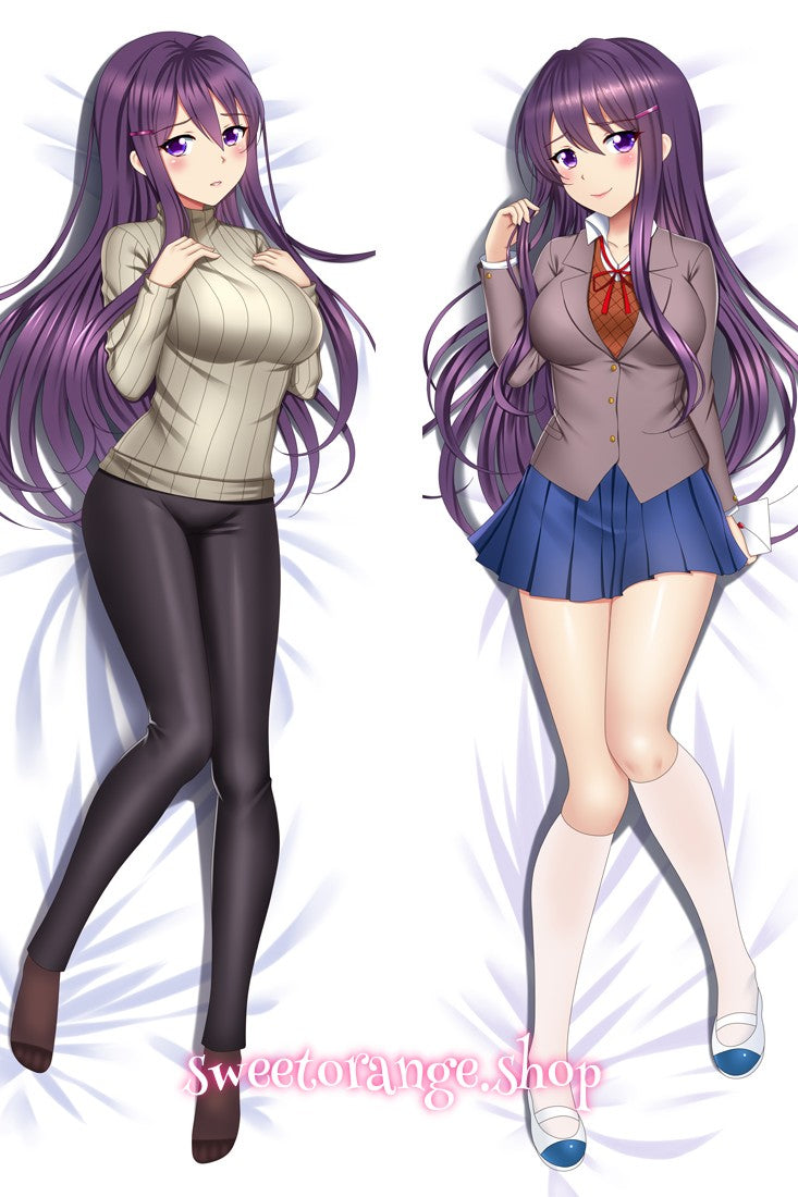Yuri anime full body pillow case, soft peach skin bedding decor