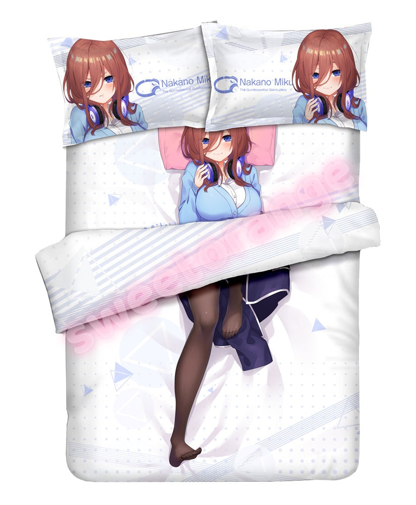 5-Toubun No Hanayome Miku Nakano - 4pcs Anime Bedding Set