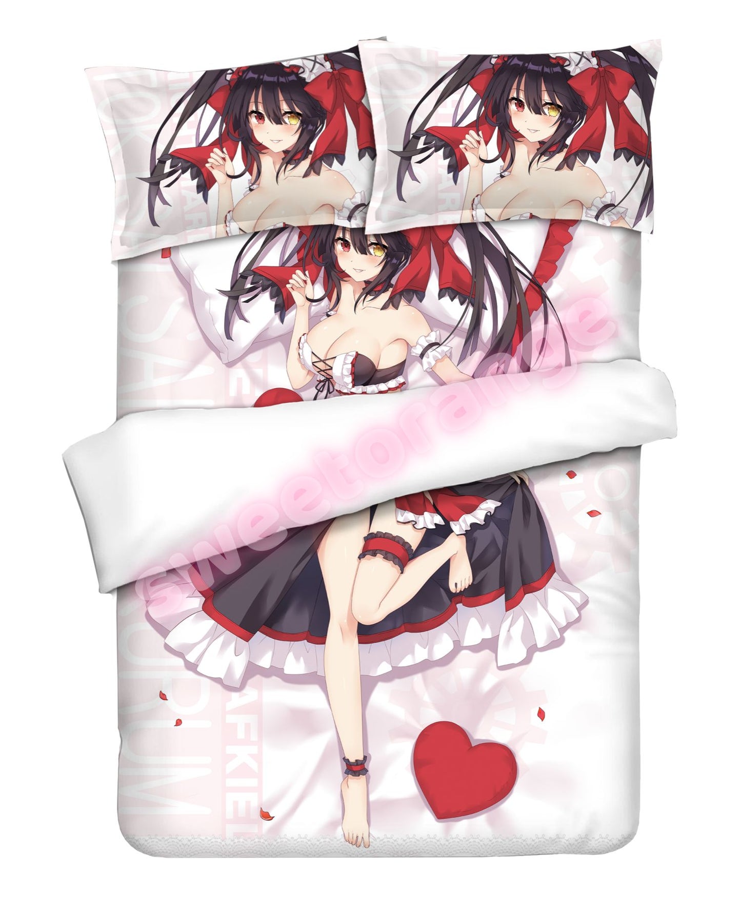 Date A Live Tokisaki Kurumi - Parure de lit 4 pièces Anime