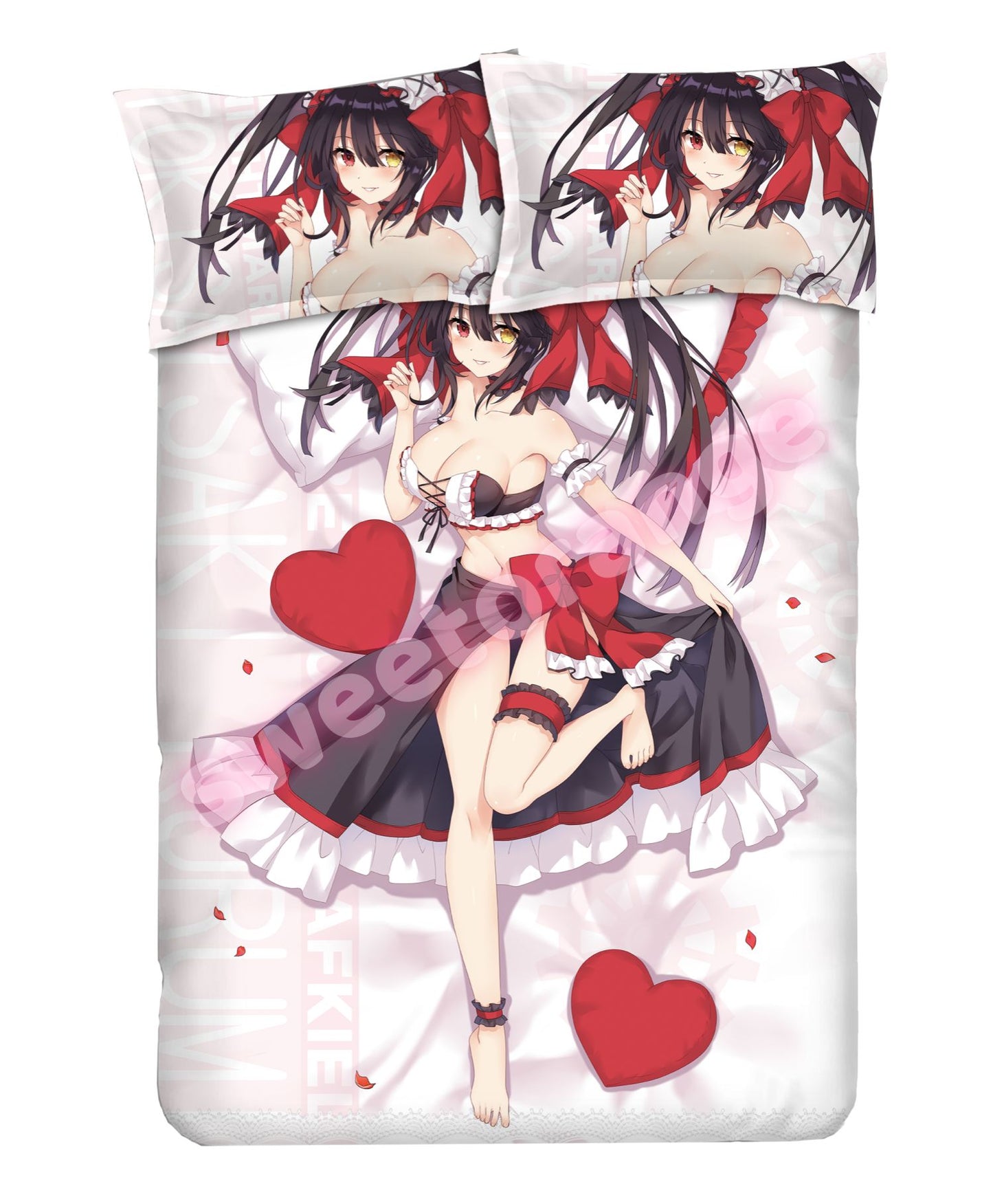 Date A Live Tokisaki Kurumi - Parure de lit 4 pièces Anime