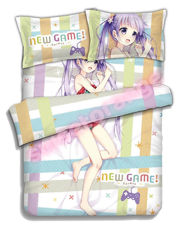 New Game! Aoba Suzukaze - 4pcs Anime Bedding Set