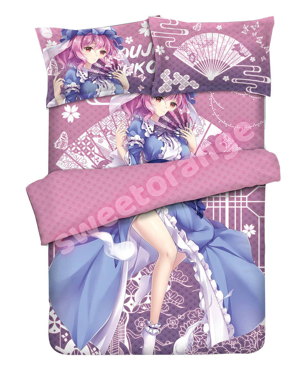 Touhou Yuyuko Saigyouji - 4pcs Anime Bedding Set