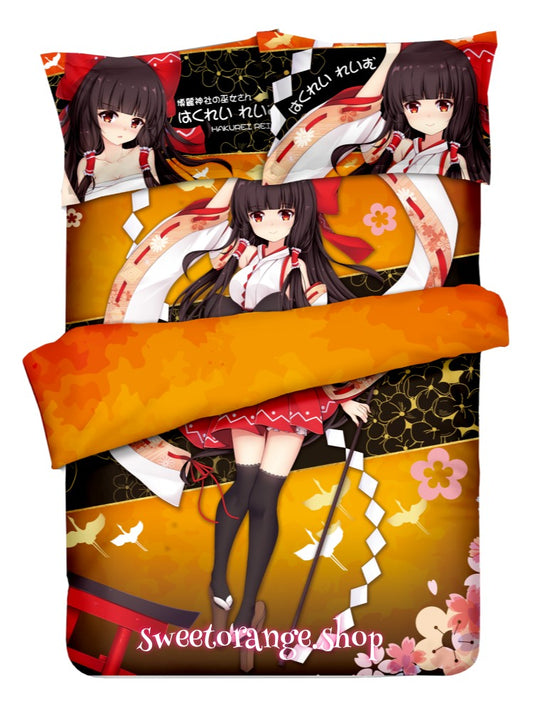 Touhou Reimu Hakurei 4pcs Anime Bedding Set