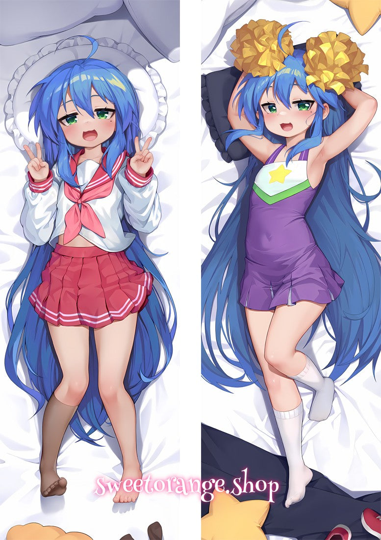 Lucky Star Konata Izumi body pillow cover fabric detail, soft peach skin material, HD double-sided printed design